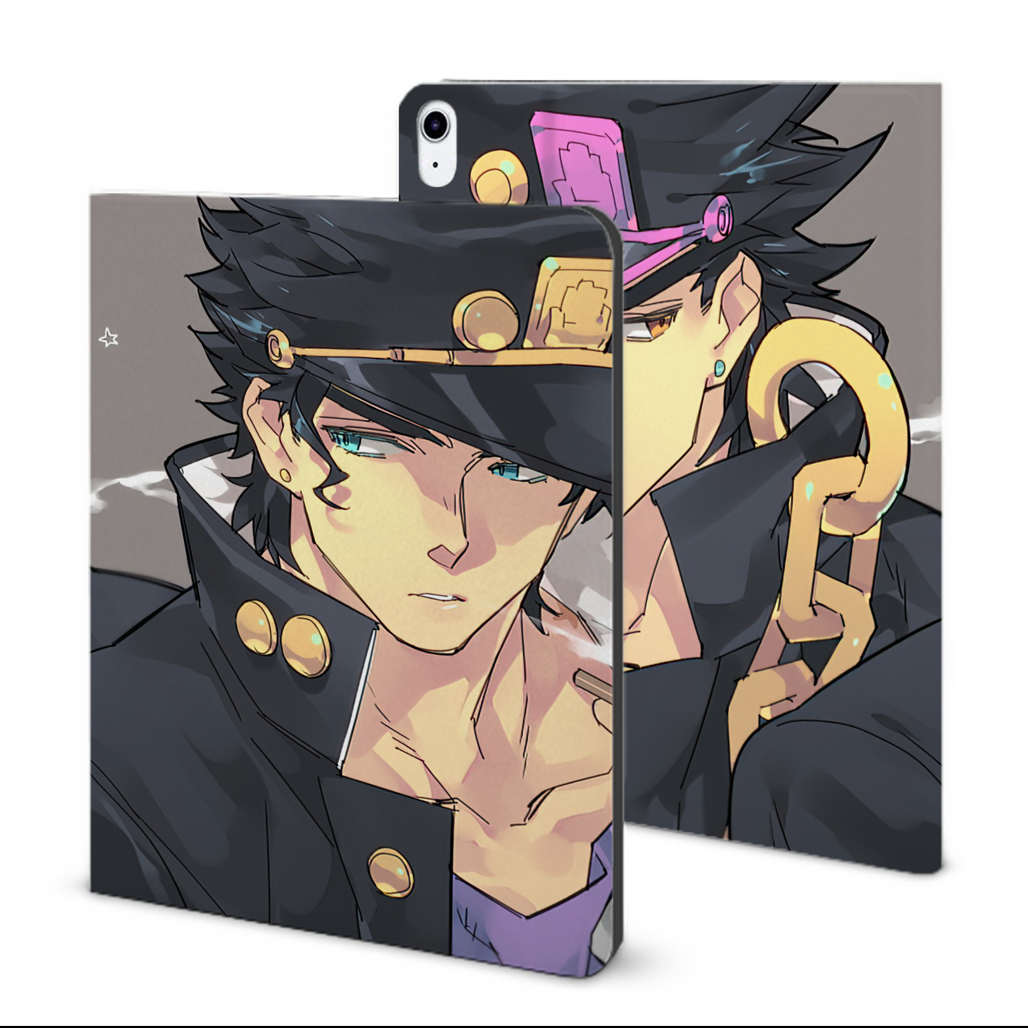 （画像用） ジョジョの奇妙な冒険 JoJo's Bizarre Adventure IPad ケース ブック型 PUレザー TPU 耐衝撃 軽量 薄型 ペン収納なし 全面保護 IPad 各モデル対応